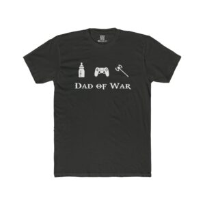 Gaming Dad Cotton Crew Tee - 'Dad of War' Shirt for Fathers Day, Birthdays, and Gamer Dads